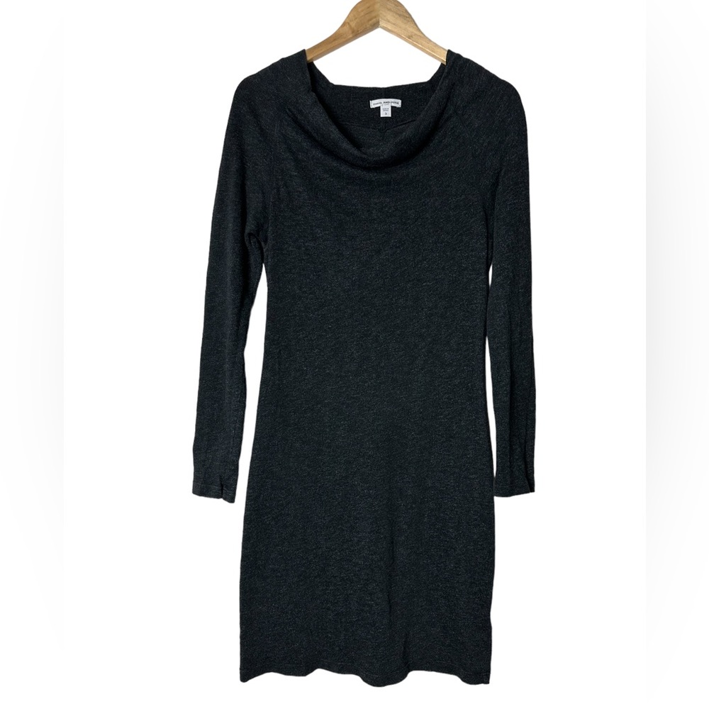 James Perse Knit Sheath Dress Charcoal Black Womens 3/Large - Picture 6 of 6